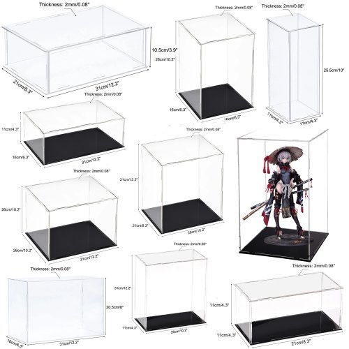 Hộp trưng bày acrylic trong suốt cho bộ sưu tập — Dùng trưng bày mô hình/figure và lưu trữ đồ chơi, thay thế kính