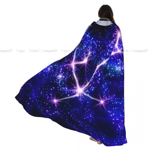Cape à capuche Andromède « ciel étoilé » pour adulte — Costume médiéval long pour Halloween