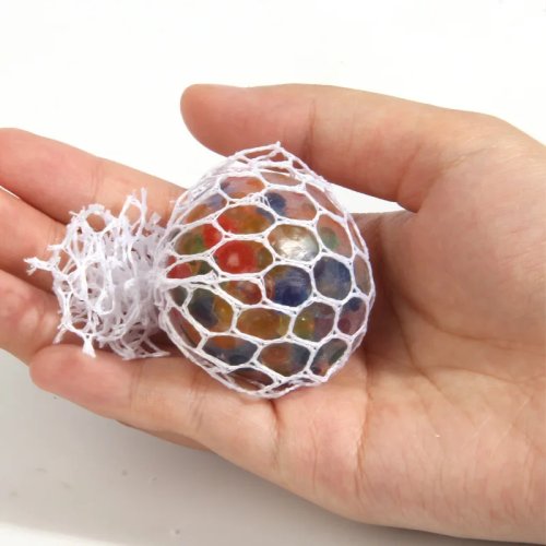 TPR‑Squishy Tropfen‑Ball – weicher Gummi Stressball zum Drücken und Zurückfedern (inkl. Netzbeutel)