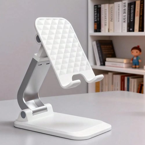 Soporte de móvil plegable para escritorio, regulable y portátil — compatible con todos los smartphones (incl. iPhone 13/14/15/16/17 Pro/Max/Air)