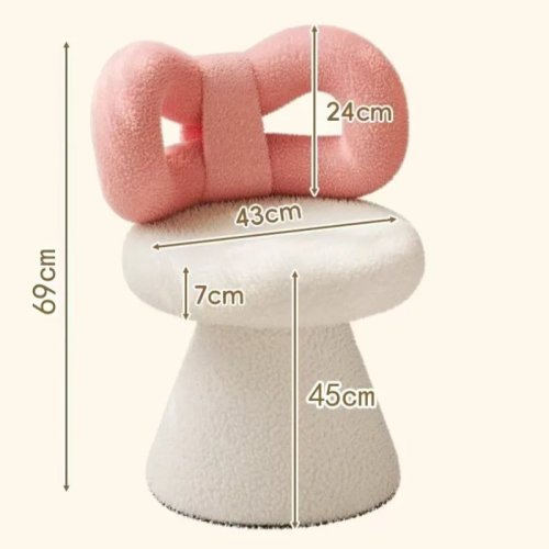สตูลแต่งหน้า สีครีม หมุนได้ ทรงโบว์ สไตล์นอร์ดิก สำหรับห้องนอน