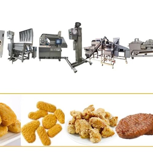 Macchina industriale per impanare bistecche sirloin con pangrattato — nuova
