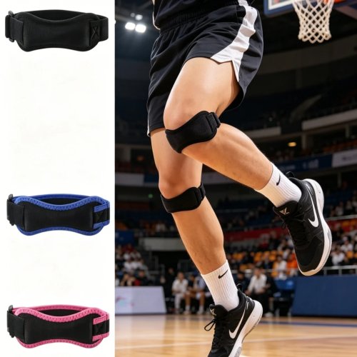 Adjustable Patellar Tendon Knee Strap with Shock-Absorbing Pad — Relieves Knee Pain for Running & Basketball