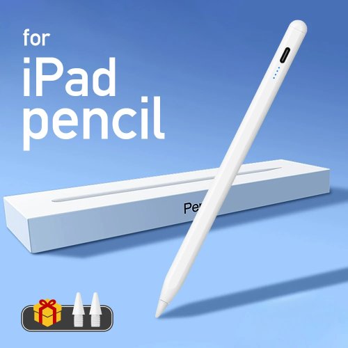 Apple Pencil용 호환 스타일러스 펜 — LED 전원 표시, 팜 리젝션(손바닥 무시) 기능, iPad(2018–2025) 호환