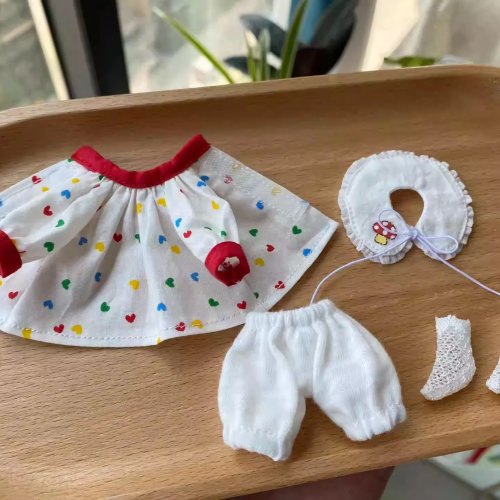 Dula 2026 Poppenkleding – Gekleurde "Love" rok/jurk voor OB11/GSC-poppen, poppenaccessoires