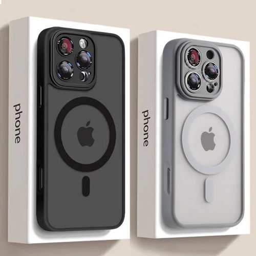 Luxury matte Armor MagSafe case — magnetic wireless charging compatible, shockproof protective cover for iPhone 11/12/13/14/15/16/17 (Air/Pro/Max/Plus)