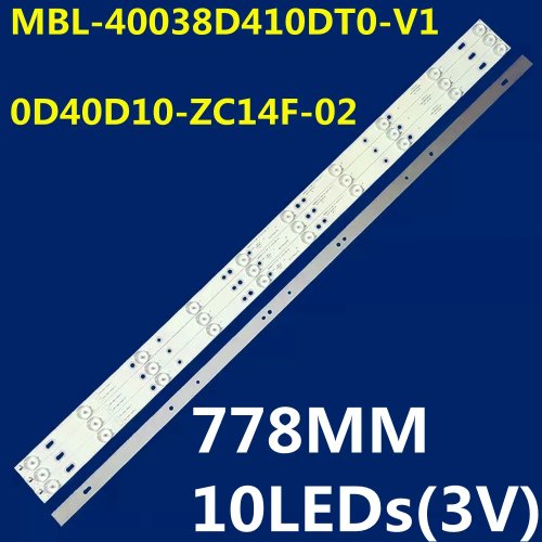 Tira LED backlight 10 LEDs para TV – substituição para 0D40D10-ZC14F-02/03, 303ME315032, 303TT40003 – compatível com LE40F16, L40F3302B, LC40T440FL