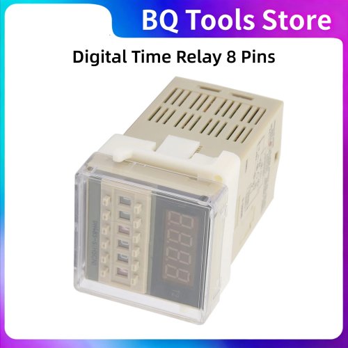 Relé temporizador DH48S-2Z con pantalla LCD, 8 pines, 0.1s-99h