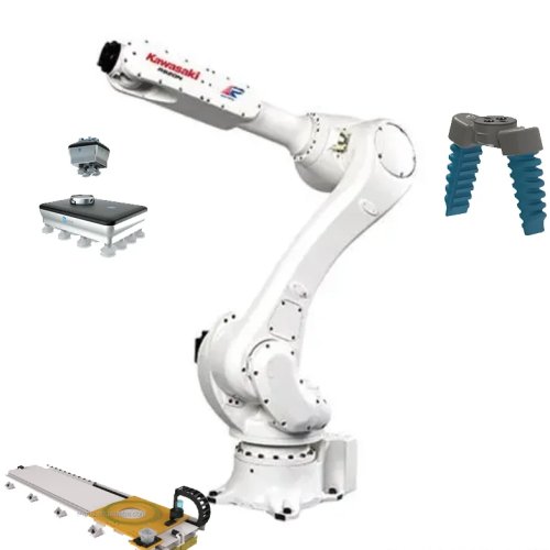 Robot do linii przetwórstwa spożywczego z chwytakiem próżniowym do podnoszenia, przenoszenia i układania kartonów w magazynie