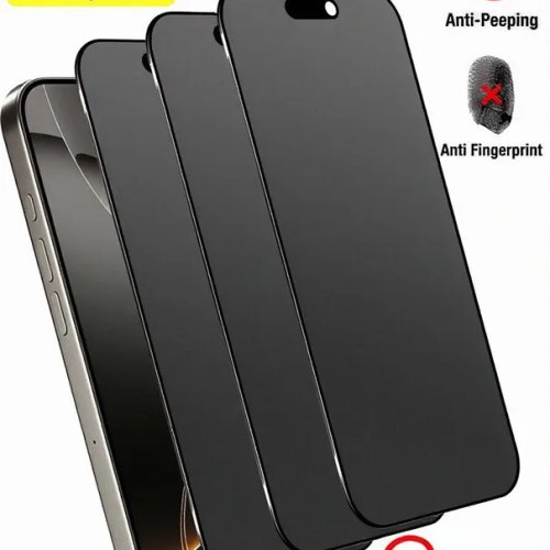 طقم 3 واقيات شاشة زجاجية مقواة مطفية مع خاصية الخصوصية (مضاد للتلصص) متوافقة مع iPhone 17/17 Pro/17 Pro Max/17 Air/16/16 Pro/16 Pro Max