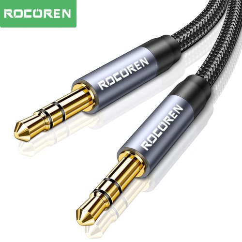 Kabel AUX Rocoren 3,5 mm wtyk-wtyk 5 m do telefonu, słuchawek, samochodu, MP3, głośnika, komputera