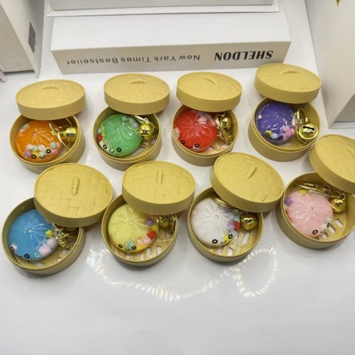 Mini Kawaii Squishy bułeczka bao z wieprzowiną – zabawka miękka z powolnym powrotem, brelok na plecak, prezent urodzinowy dla dzieci