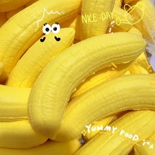 Kawaii banaan squishy, zacht, slow-rise anti-stress knijpspeelgoed voor ontspanning