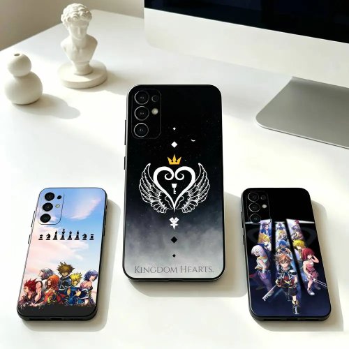 Kingdoms H-Hearts g-Game 소프트 실리콘 케이스 for Samsung Galaxy S20/S21/S22/S23/S24/S25/S30/Ultra/Plus/FE — 블랙