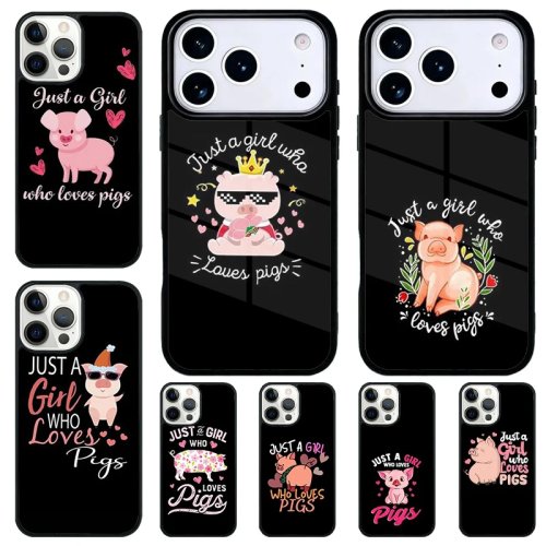 Custodia iPhone 'Solo una ragazza che ama i maiali' antiurto — compatibile con iPhone 11/12/13/14/15/16/17 Pro/Pro Max
