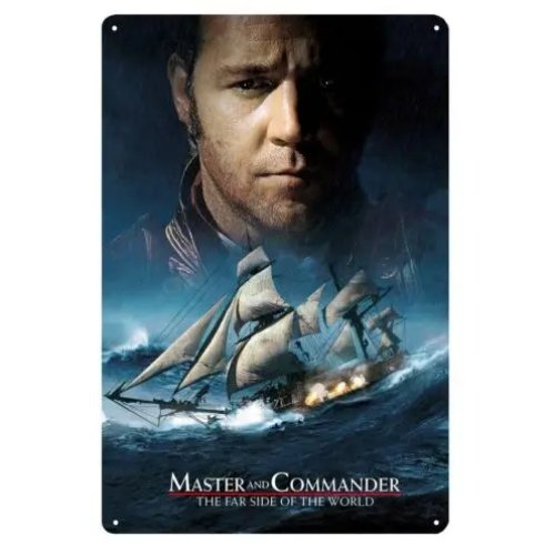لوحة معدنية "Master and Commander" (راسل كرو) مقاس 20x30 سم - ألومنيوم