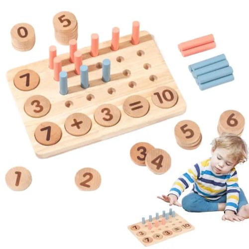 Tabellone con pioli per contare — Gioco educativo sui numeri per scuola materna e apprendimento a casa