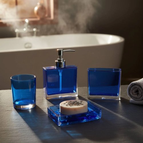 Set Aksesori Kamar Mandi 4 Pcs — Dispenser Sabun dan Tempat Sikat Gigi