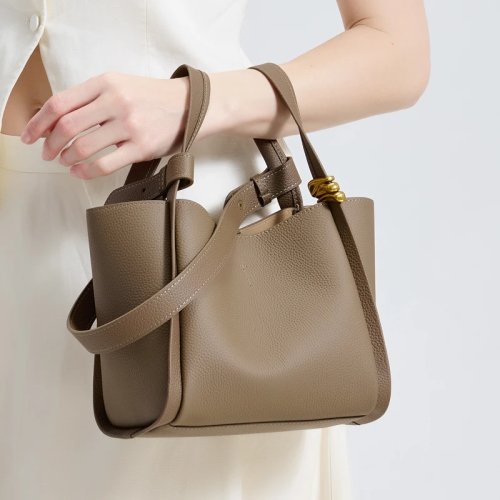 2026 Nieuwe dames zachte leren bucket- en mandtas – Elegante handtas, cadeau voor Moederdag