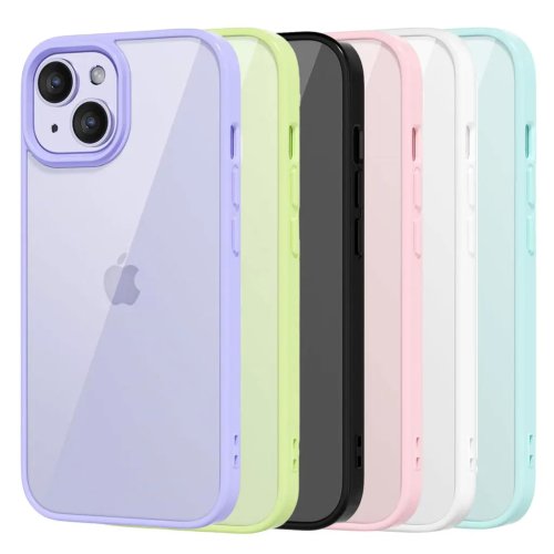 Coque transparente avec contour coloré, bumper silicone anti-choc pour iPhone 16/15/14/13/12/11/XS/XR/8/7 Plus/12 mini