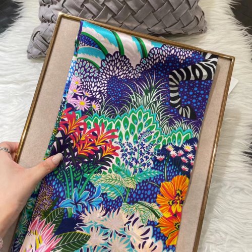 Lenço hijab quadrado em seda 90×90 cm azul-esverdeado — xale para senhora outono/inverno