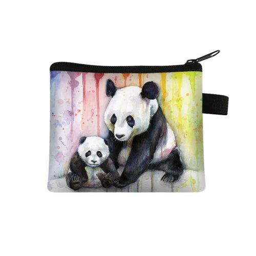 Ví đựng tiền xu trẻ em họa tiết gấu trúc Kawaii — Ví nhỏ cho bé gái, ngăn đựng thẻ và đựng son