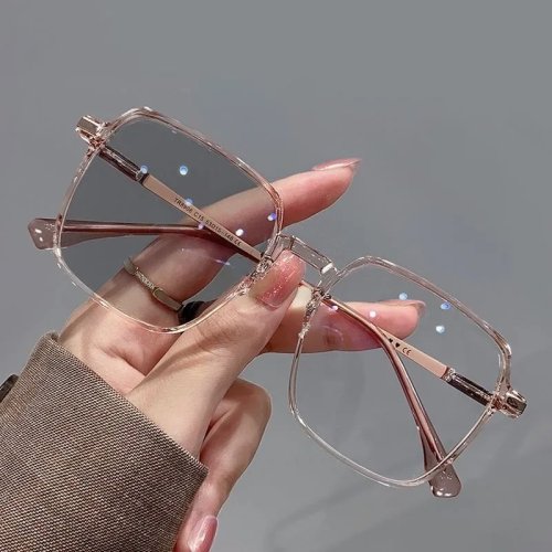 Kính khung kim loại đổi màu (photochromic), chống bức xạ và lọc ánh sáng xanh — Unisex