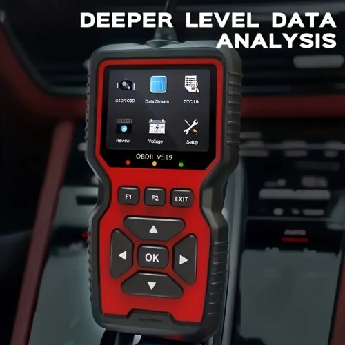 V519 OBD2 сканер — портативный автодиагностический тестер с живыми данными и тестом аккумулятора