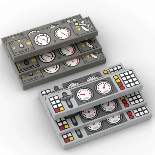 قطعة لوحة عدادات مطبوعة لقطع مكعبات بناء صغيرة MOC2431px17 pr0028 48196