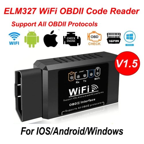 ELM327 WiFi OBD2 V1.5 車載コードリーダー・診断スキャナー（故障診断）Android／iOS／PC対応