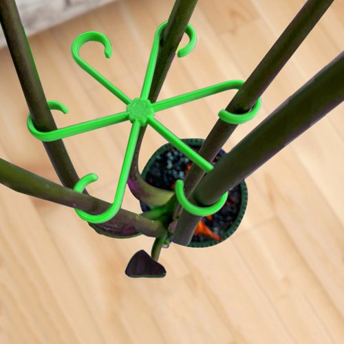Juego de 4 tutores/enrejados de plástico para enredaderas – Negro/Rojo/Verde, fácil instalación, para interior y exterior