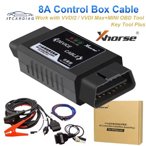 Xhorse VVDI محول 8A لمفتاح غير ذكي لتويوتا (كابل وحدة التحكم 8A) - خاصية All Keys Lost، متوافق مع VVDI2/Key Tool Max/Mini/OBD/Max Pro