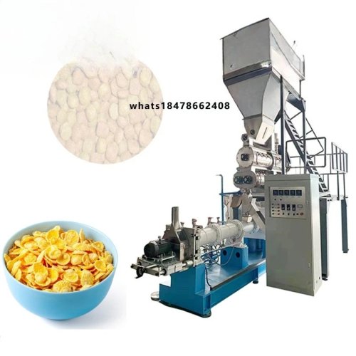Linea di produzione corn flakes – estrusore, essiccatore e macchina per snack soffiati