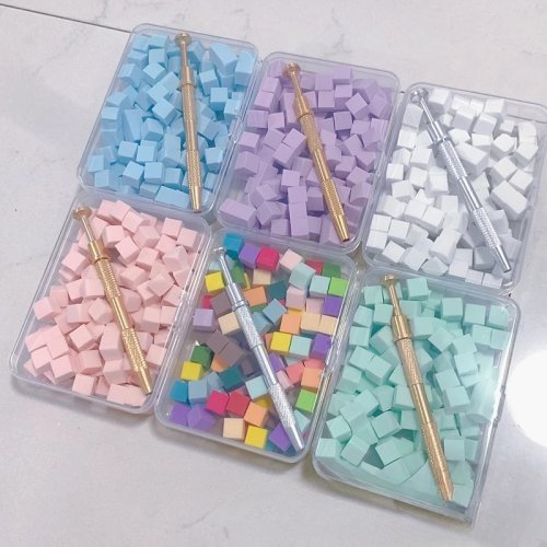 100 stuks gradient sponsjes voor nail art – Wegwerpapplicators voor ombre gelnagellak & glitterpoeder, manicure-accessoire