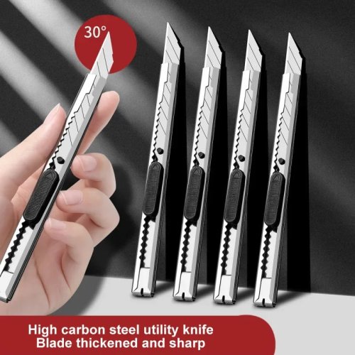 1/5/10 pcs Stainless Steel Utility Knife Set – Non-slip box cutter for paper, crafts & unboxing