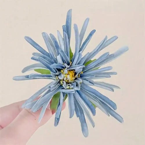 Pinça de cabelo garra flor crisântemo — clip tipo bico de pato para franja, versátil
