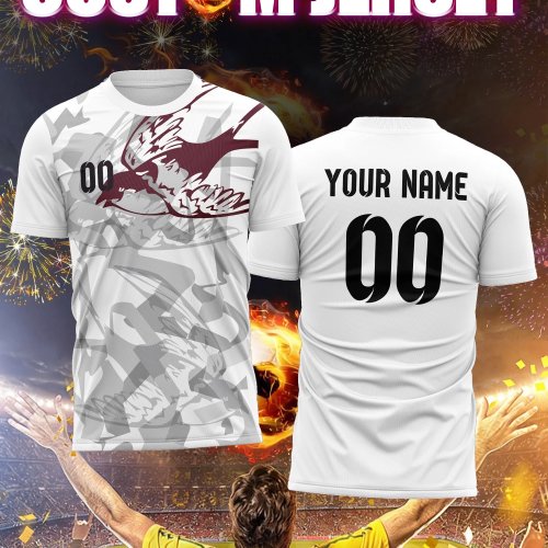 Camisola de futebol personalizada (nome e número) – tecido macio, sem irritação