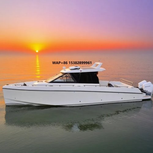 Kapal pesiar (yacht) fiberglass kustom untuk grosir dengan mesin tempel — kapal sport/cruise/party, langsung dari pabrik (Made in China)
