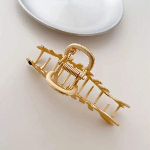 Pinza para cabello acrílica para mujer diseño fishbone — clip/barrette geométrico, accesorio de moda