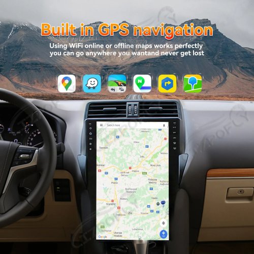 شاشة سيارة 16 بوصة Android 13 مع CarPlay ومعالج Qualcomm ونظام ملاحة GPS لتويوتا لاند كروزر برادو 150 (2018-2020)