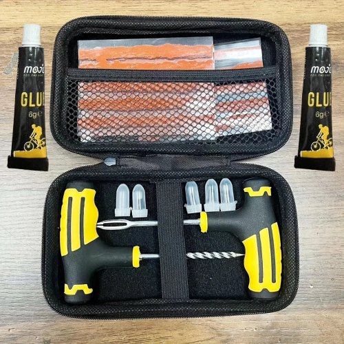 Kit riparazione pneumatici d'emergenza – Colla resistente e strisce in gomma per riparare forature su auto, camion e camper