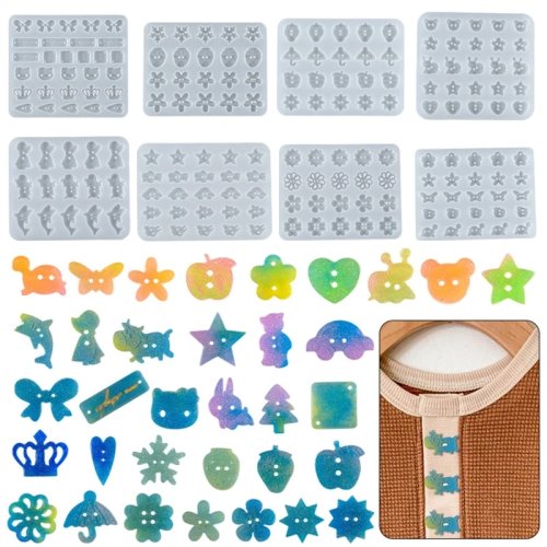 Stampi in silicone per portachiavi in resina – stampi a fiori, frutta e animali per hobby creativi e fai da te