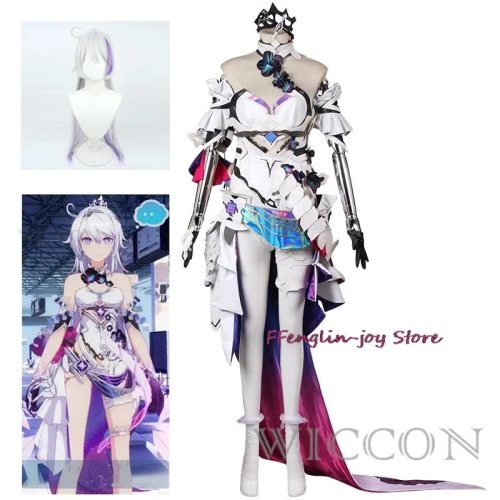 Disfraz cosplay Kiana Kaslana 'Herrscher of Flamescion' de Honkai Impact 3rd — conjunto completo con peluca