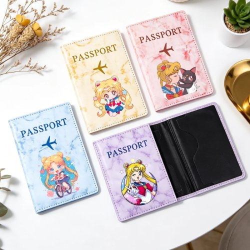 Sailor Moon Passport Cover — Ultra-thin Waterproof Travel Passport & ID Holder, Kawaii Anime Gift