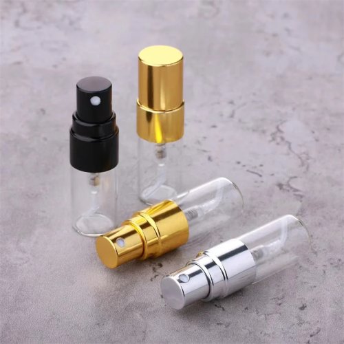 زجاجة عطر بخاخ صغيرة 2/3/5/10 مل مع رأس رش ذهبي قابلة لإعادة التعبئة