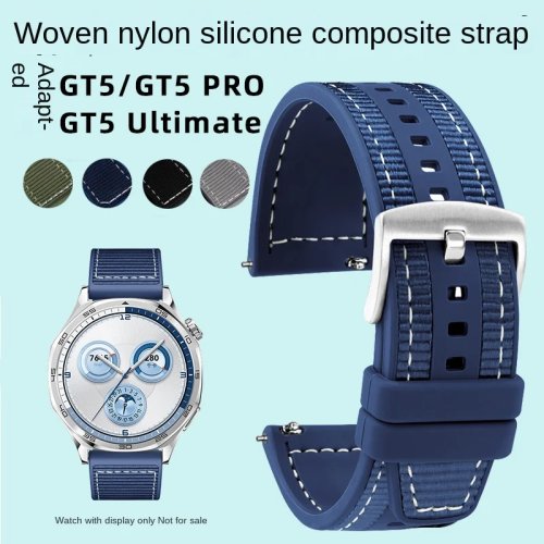 Correa de reemplazo para Huawei GT5/GT5 Pro/GT5 Ultimate 46 mm — correa deportiva de nylon trenzado y silicona