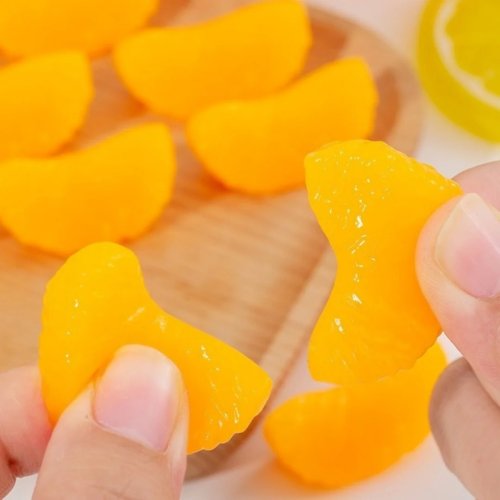 Squishy de naranja realista — bola anti‑estrés de goma suave con regreso lento, adorno para escritorio