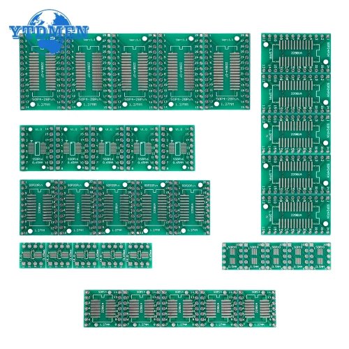 Zestaw 35 szt. płytek adapterów SMD na DIP — SOP8 MSOP10 SOP14 SOP16 SOP20 SOP24 SOP28 (SMT→DIP)