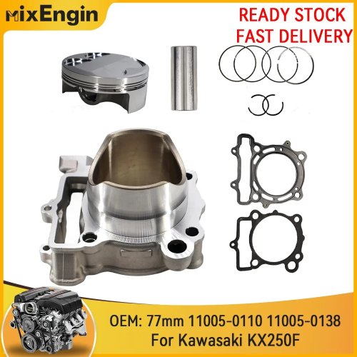 Kit revisione top-end 77 mm STD cilindro e pistone per Kawasaki KX250F 249cc (2009–2016) 11005-0138