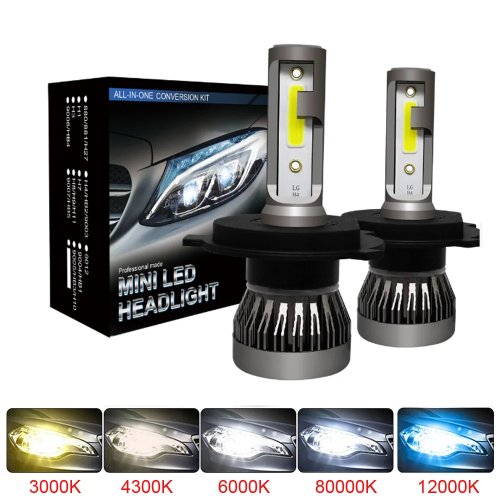 Lot de 2 ampoules LED pour phares auto H1 H3 H4 H7 H8 H11 9005 9006 9004 H13 20000LM 12V